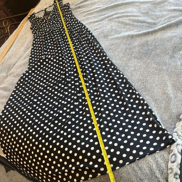 WOosea Dress Small Black White Polka Dot Surplice Babydoll Maxi Retro NEW 16797 - Picture 7 of 11